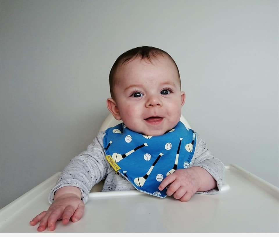 Babyboo Blue GAA mad organic cotton DribbleBoo bandana bib - Blue 2 Shaws Department Stores