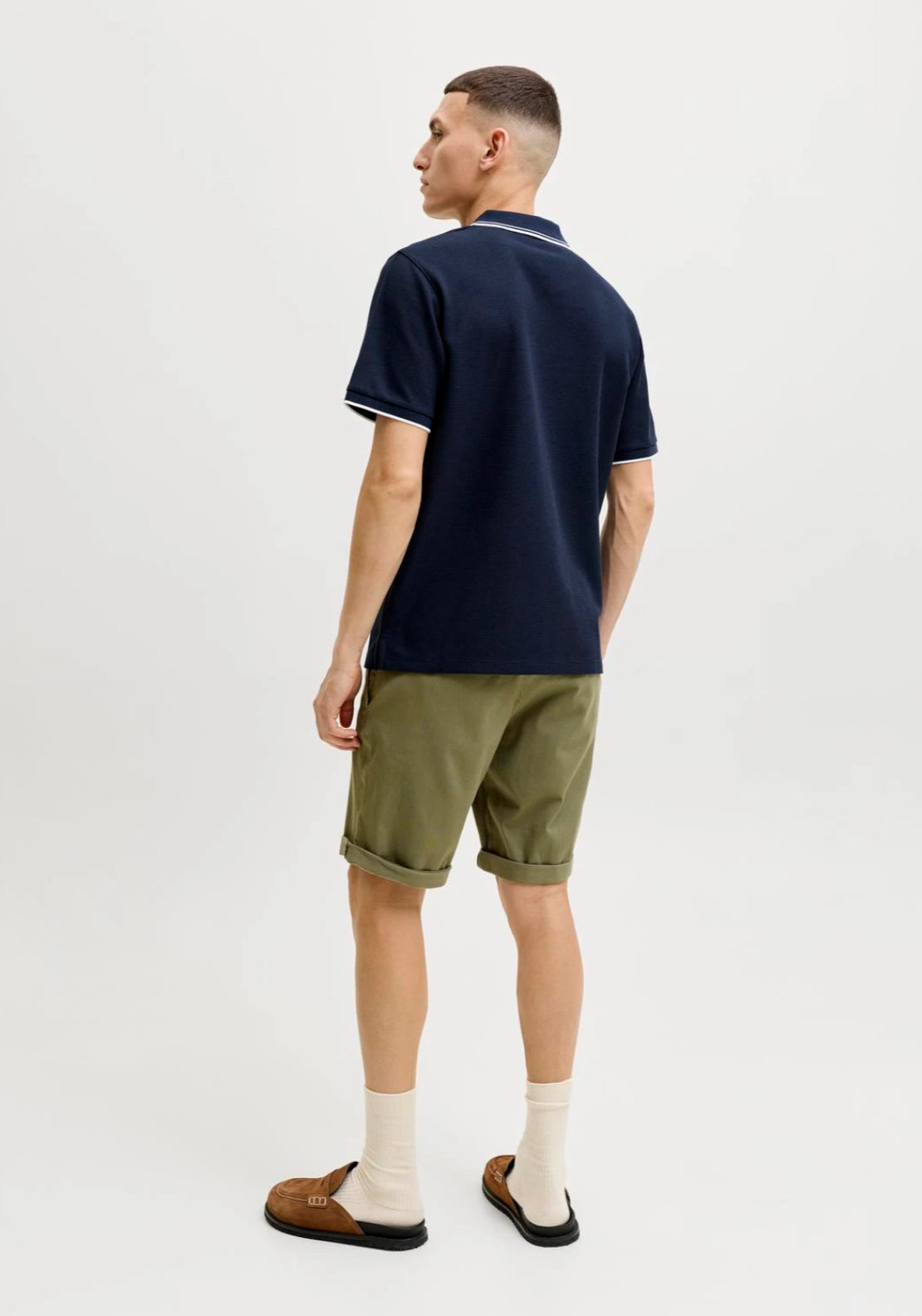 Jack &amp; Jones Stripe Trim Logo Polo - Sky Captain 2 Shaws Department Stores
