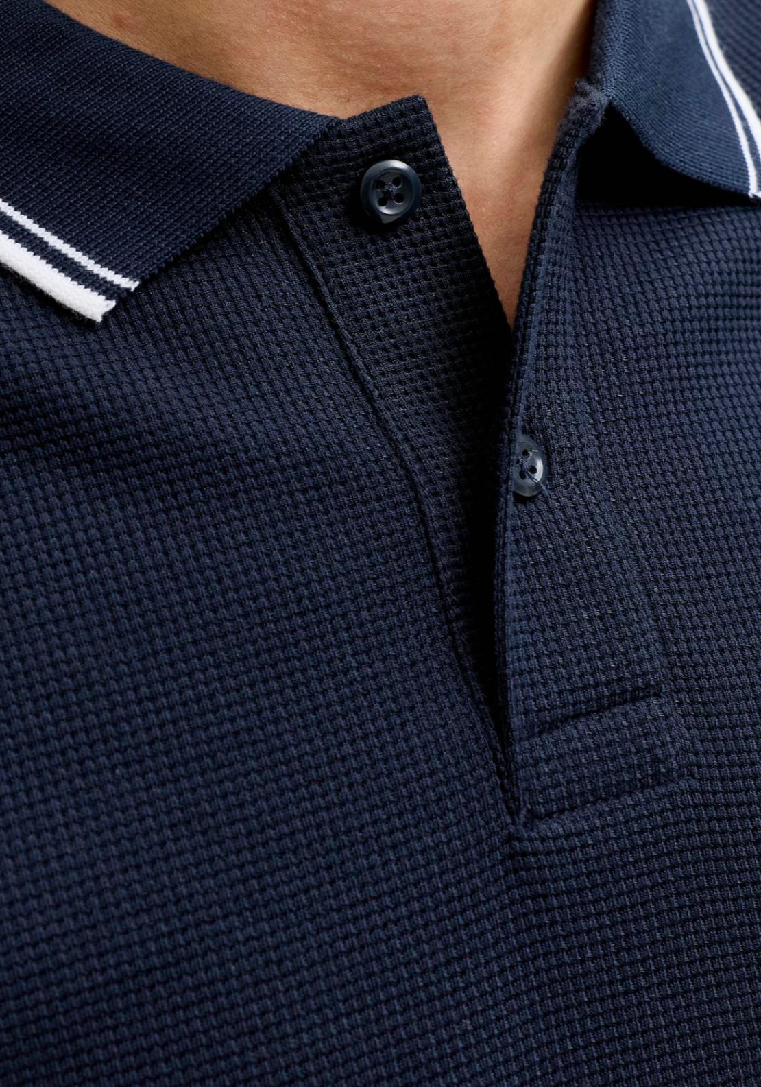 Jack &amp; Jones Stripe Trim Logo Polo - Sky Captain 4 Shaws Department Stores