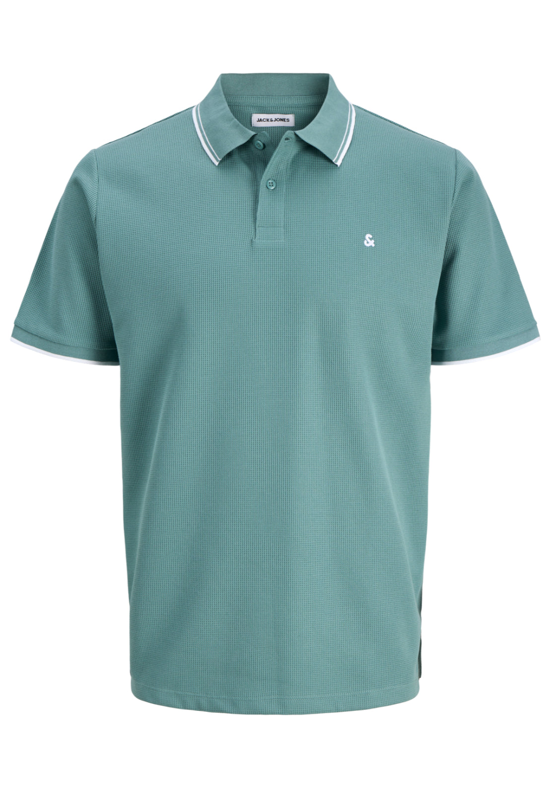 Jack &amp; Jones Stripe Trim Logo Polo - Blue 7 Shaws Department Stores