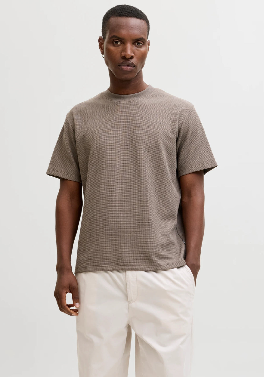 Jack &amp; Jones Plain Textured T-Shirt - Falcon 1 Shaws Department Stores