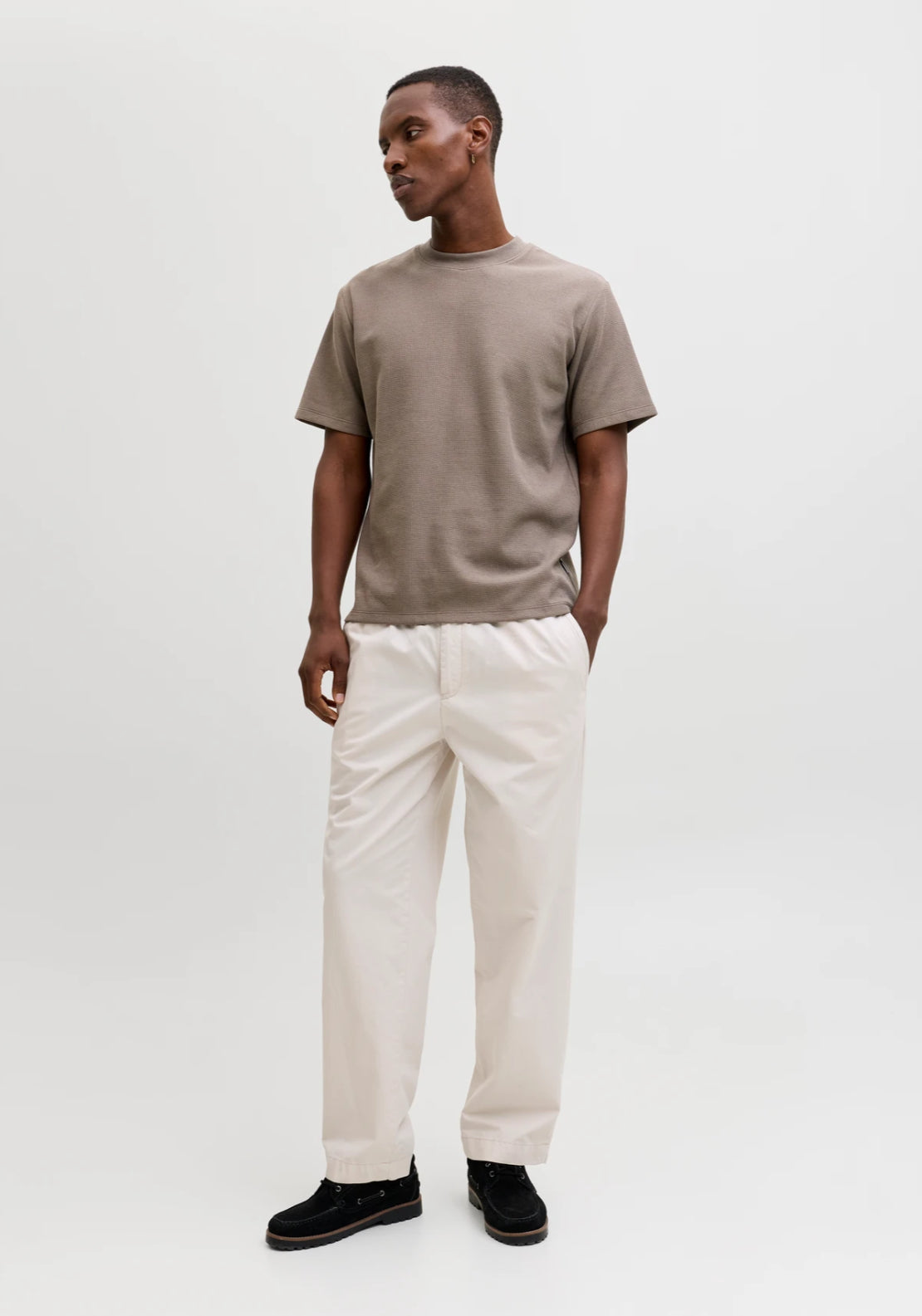 Jack &amp; Jones Plain Textured T-Shirt - Falcon 6 Shaws Department Stores