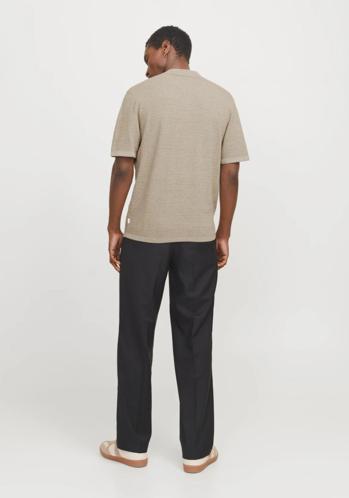 Jack &amp; Jones Plain Knitted Polo - Coriander 2 Shaws Department Stores