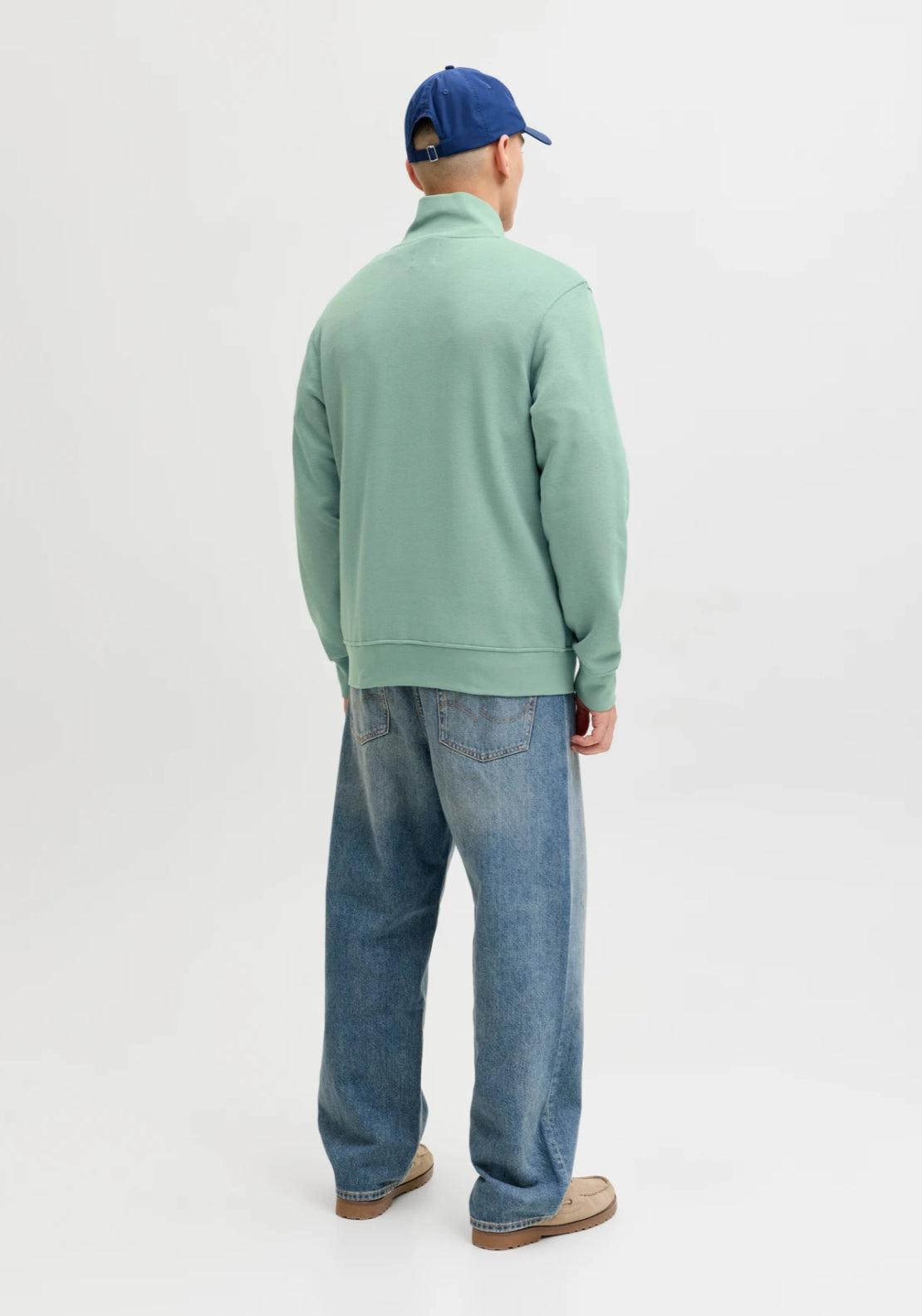 Jack &amp; Jones Half Zip Printed Sweatshirt - Blue 2 Shaws Department Stores