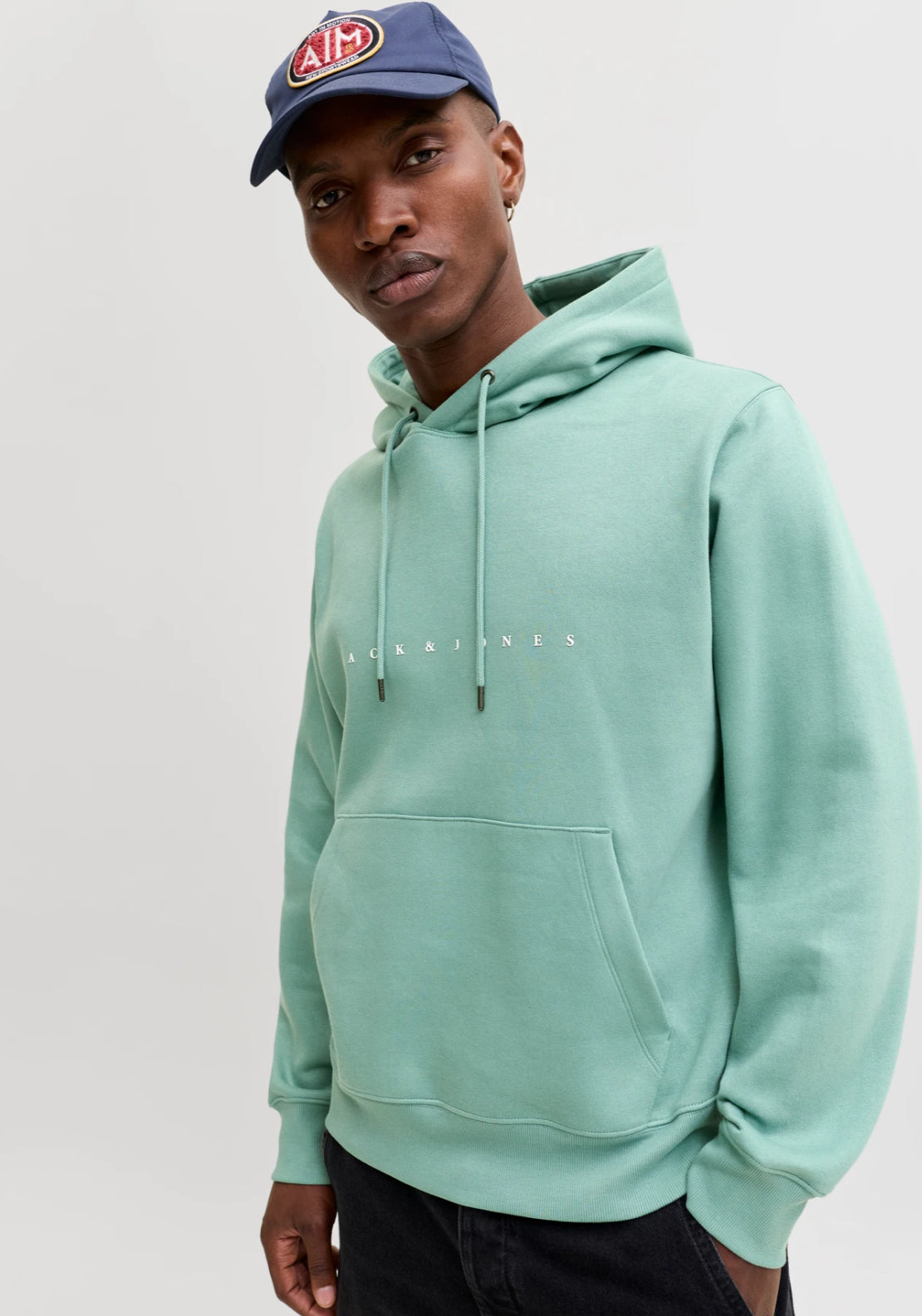 Jack &amp; Jones Logo Sweatshirt Hoodie - Blue 3 Shaws Department Stores