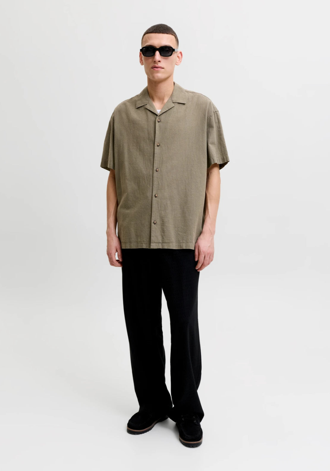 Jack &amp; Jones Loose Fit Resort Shirt - Green 5 Shaws Department Stores