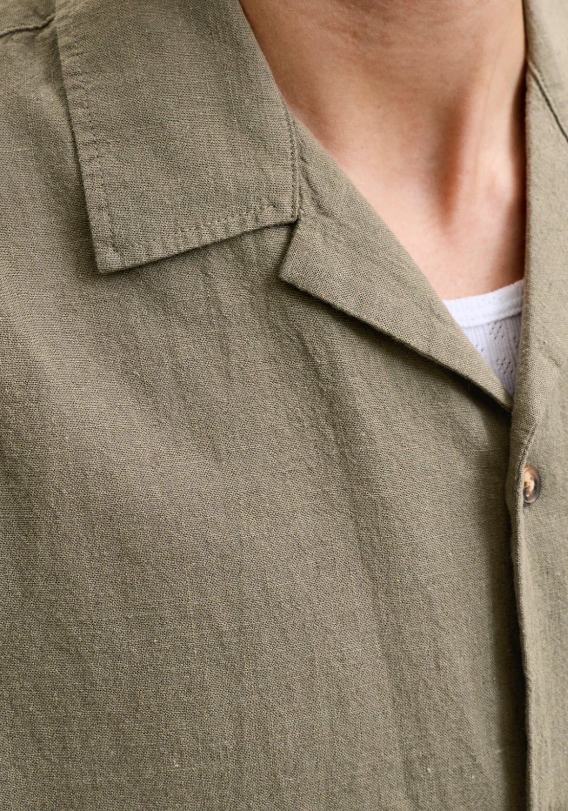 Jack &amp; Jones Loose Fit Resort Shirt - Green 4 Shaws Department Stores