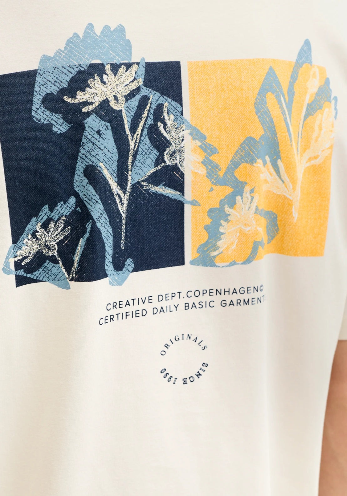 Jack &amp; Jones Abstract Back Print T-Shirt - Antique White 3 Shaws Department Stores