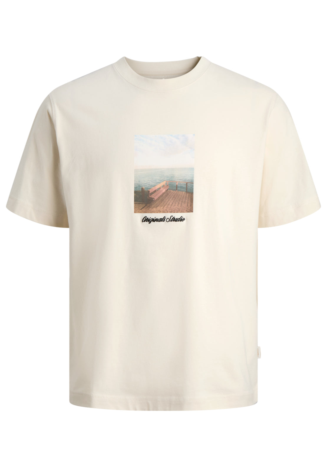 Jack &amp; Jones Scenic Print T-Shirt - Antique White 5 Shaws Department Stores