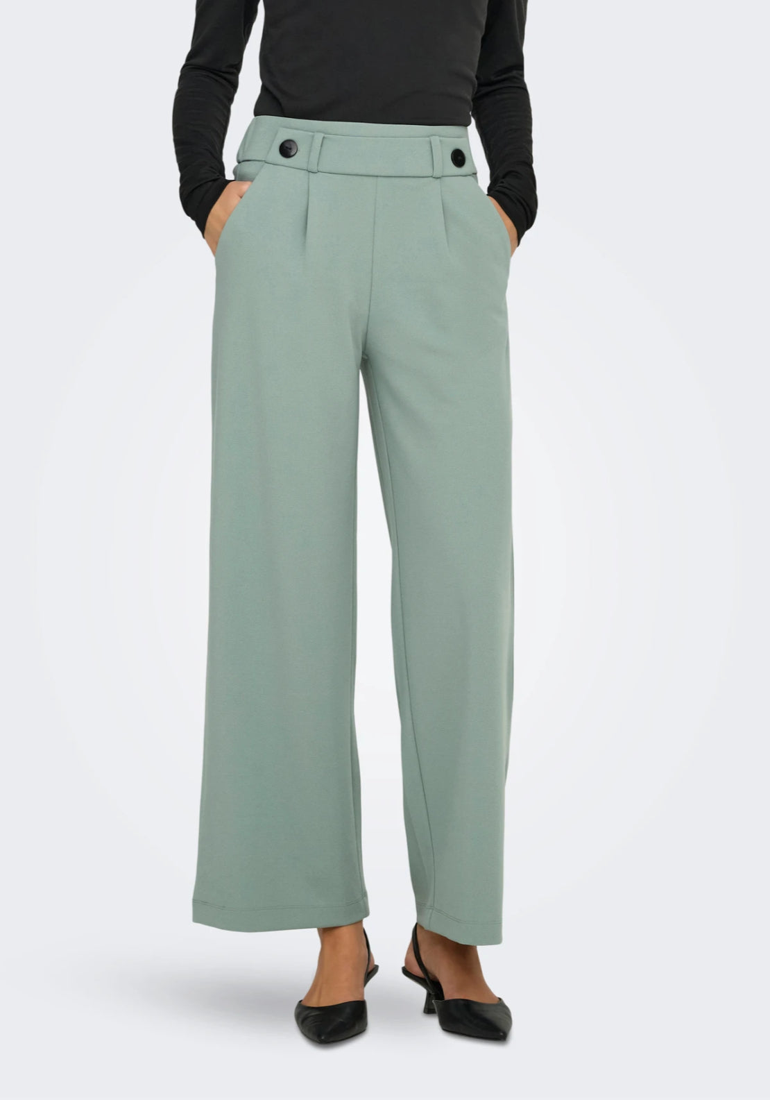 Jdy Geggo Wide Pant - Green 1 Shaws Department Stores