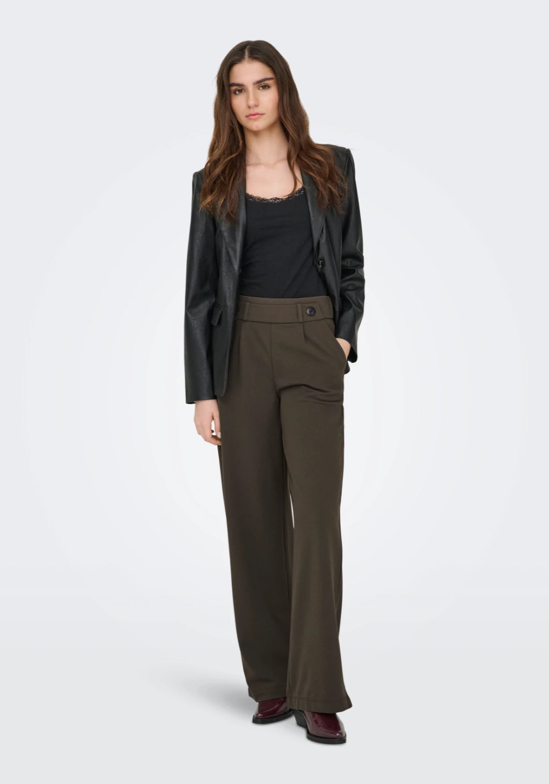 Jdy Geggo Wide Pant - Brown 5 Shaws Department Stores