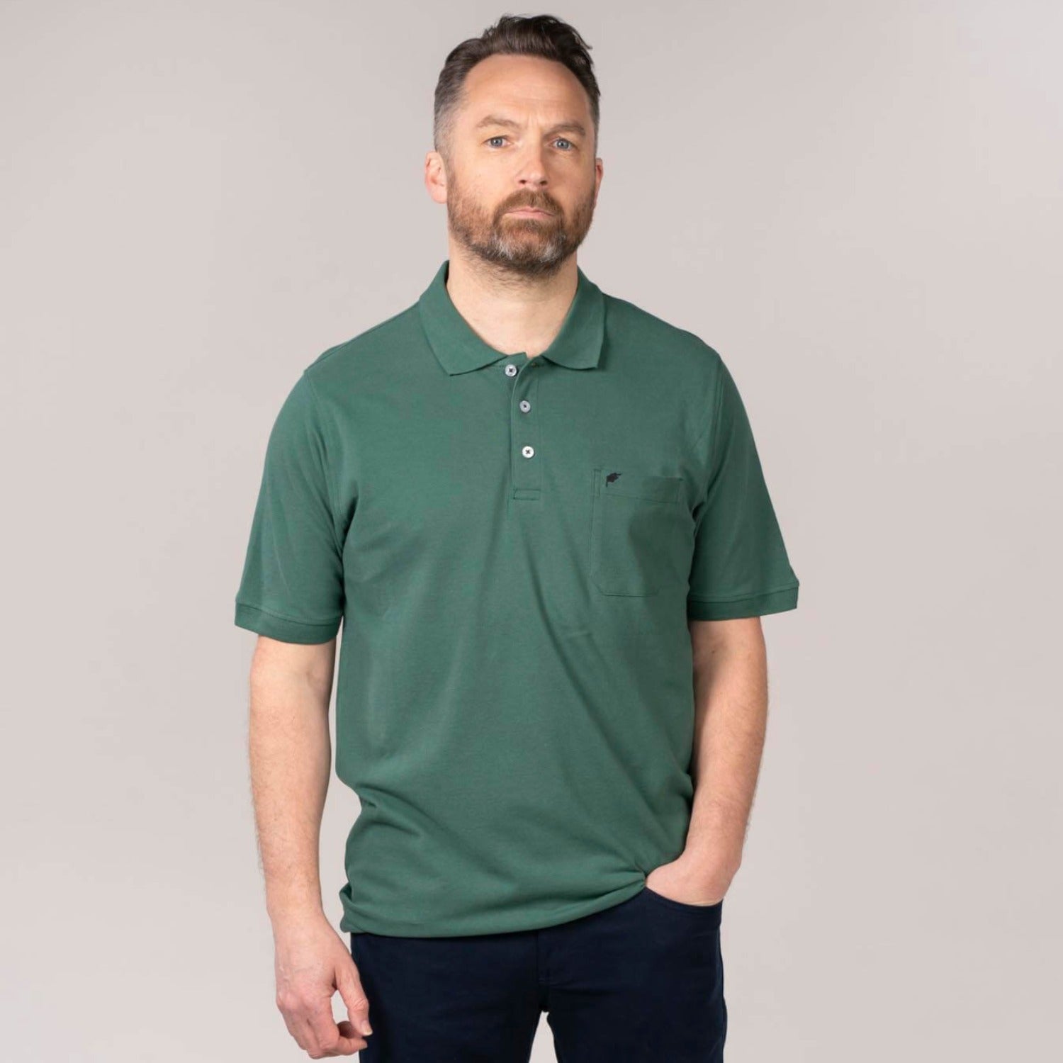 Yeats Niels Short-sleeve Polo Field Green 1 Shaws Department Stores