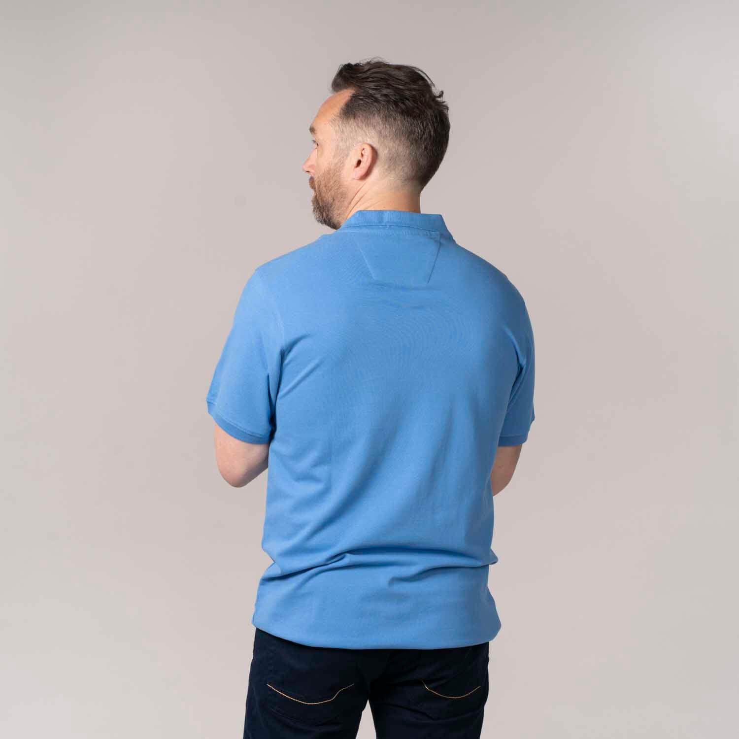Yeats Niels Short-sleeve Polo Topaz Blue 2 Shaws Department Stores