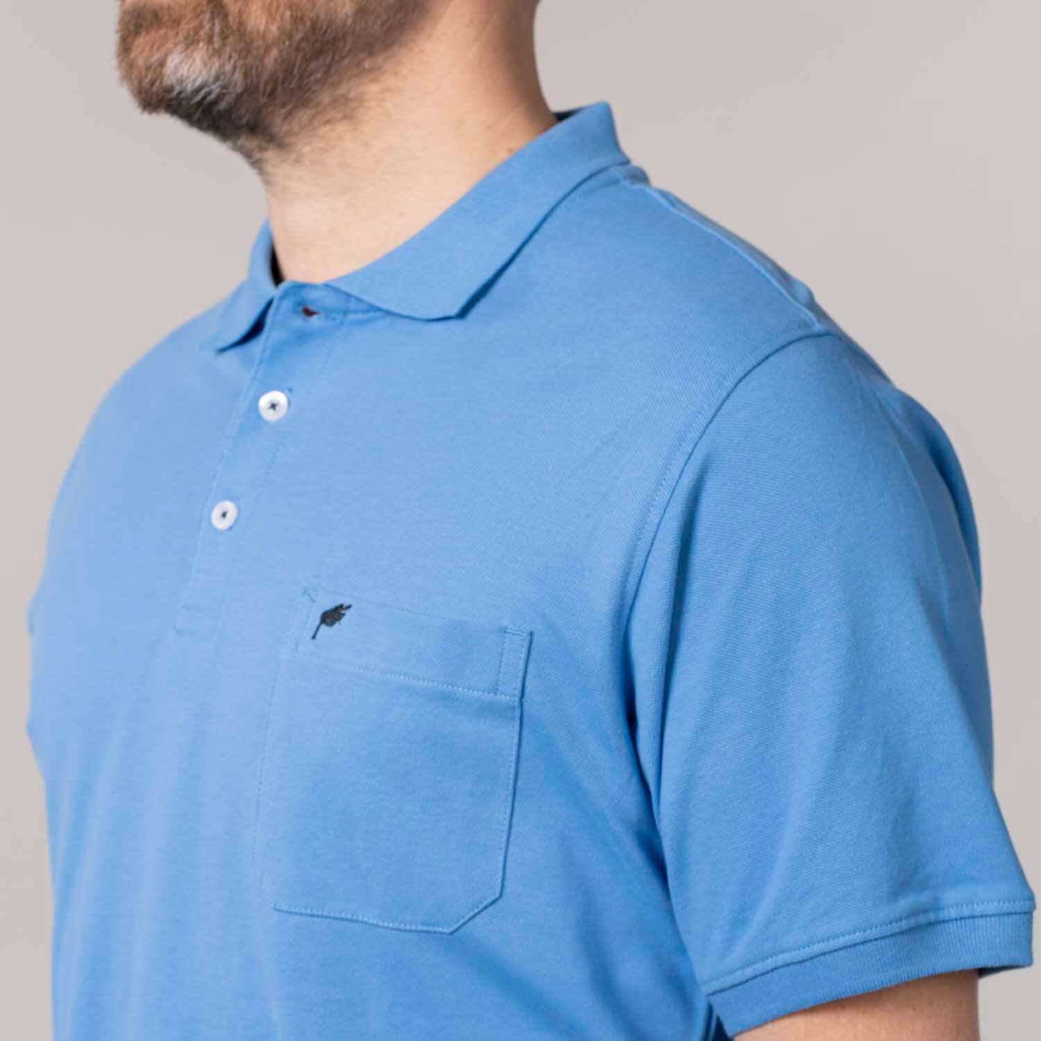 Yeats Niels Short-sleeve Polo Topaz Blue 3 Shaws Department Stores