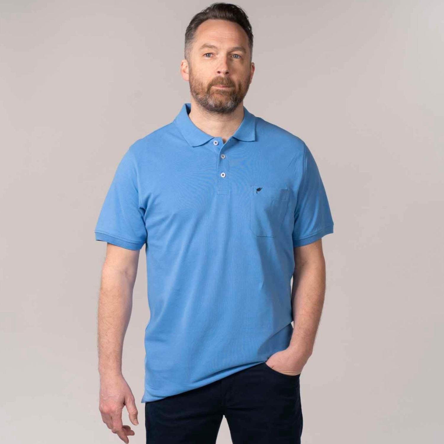 Yeats Niels Short-sleeve Polo Topaz Blue 1 Shaws Department Stores
