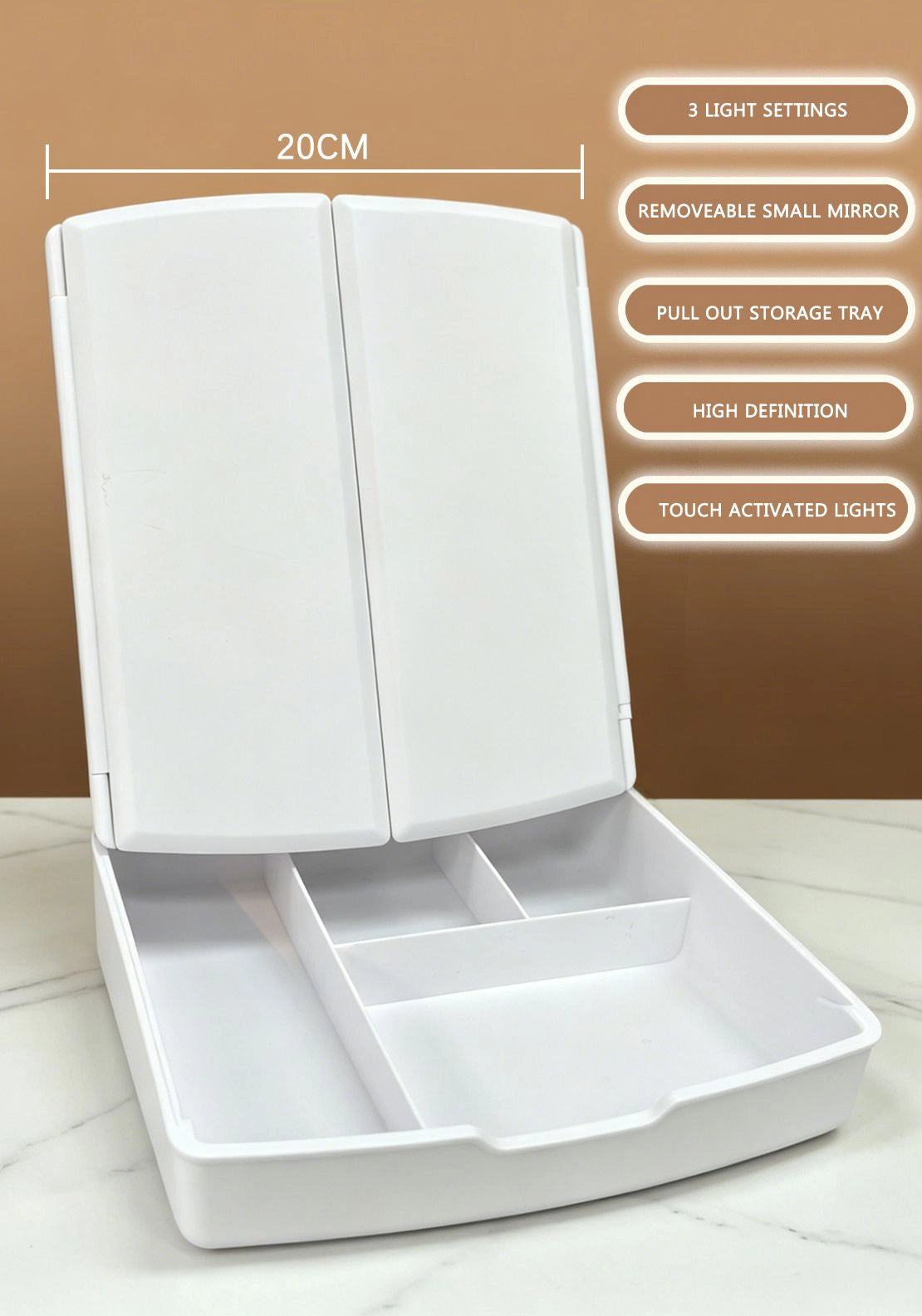The Home Collection LED Lightup Mirror - White 4 Shaws Department Stores