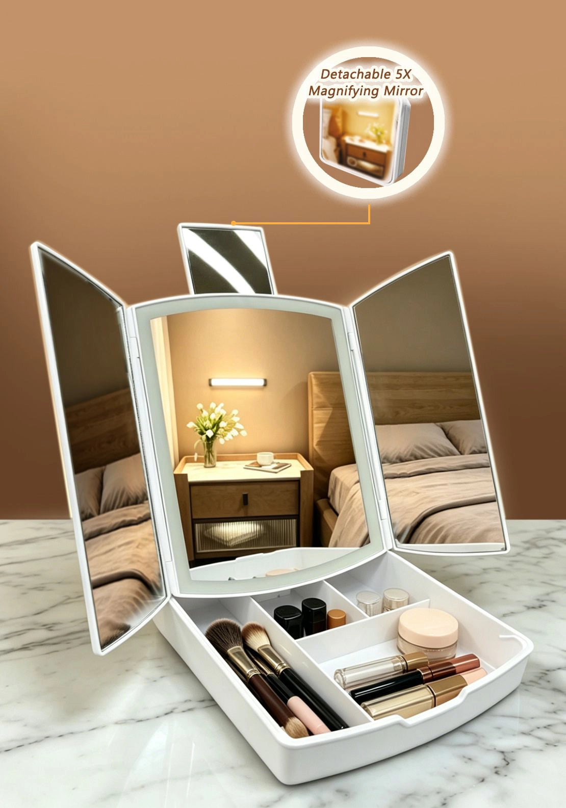 The Home Collection LED Lightup Mirror - White 3 Shaws Department Stores