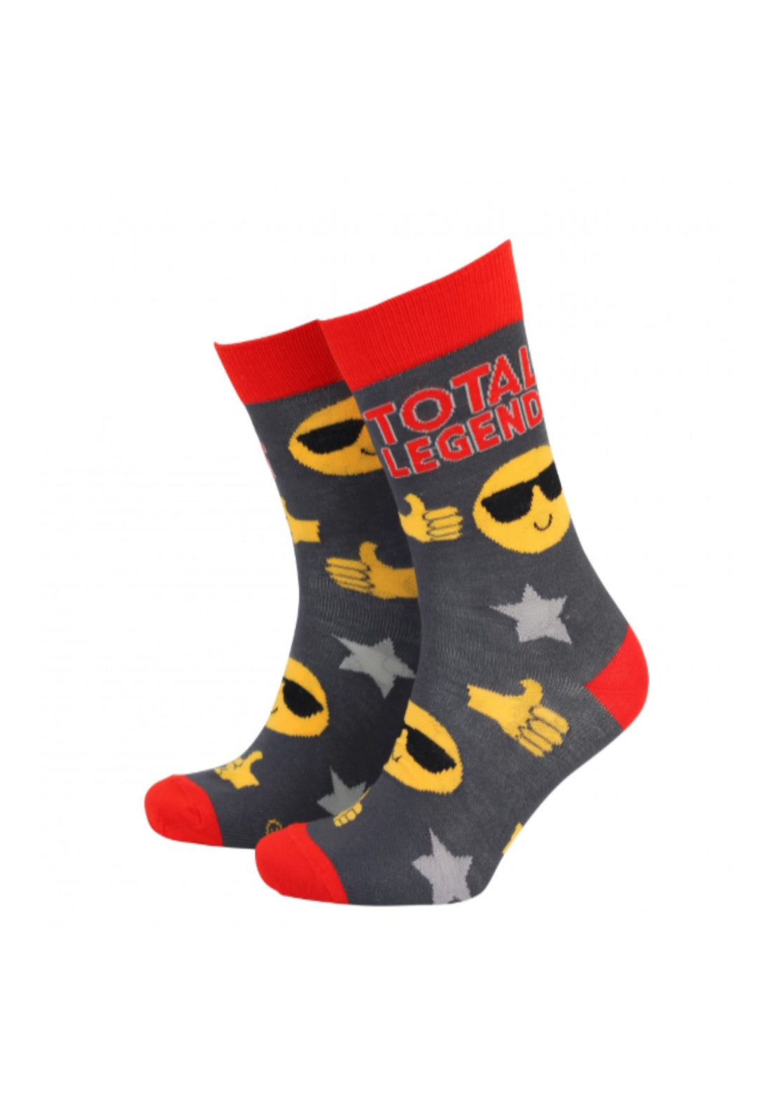 Sock Therapy Total Legend Socks - Grey / Red 1 Shaws Department Stores