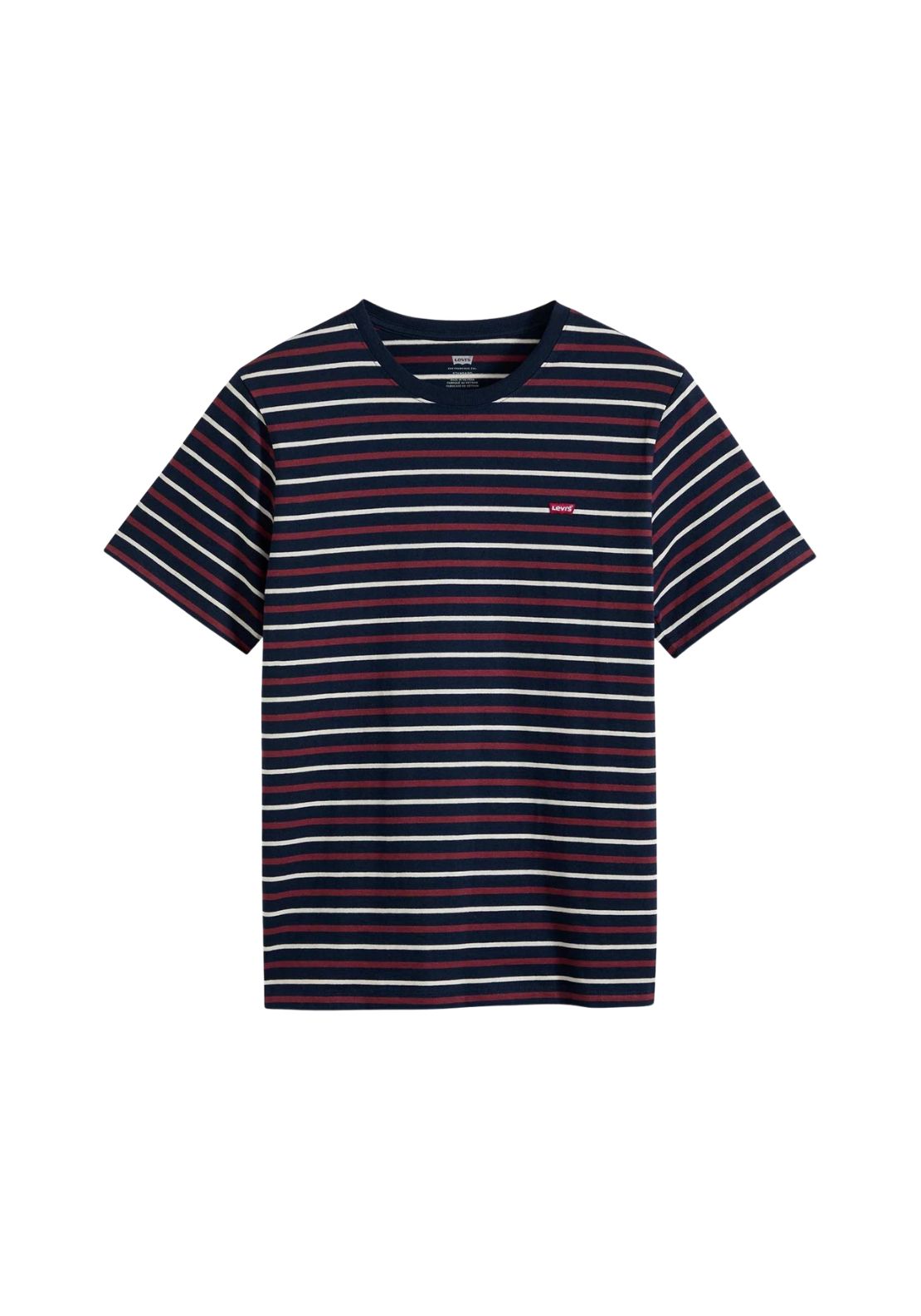 Levis Original Housemark Logo Andor Stripe T-Shirt - Navy 5 Shaws Department Stores