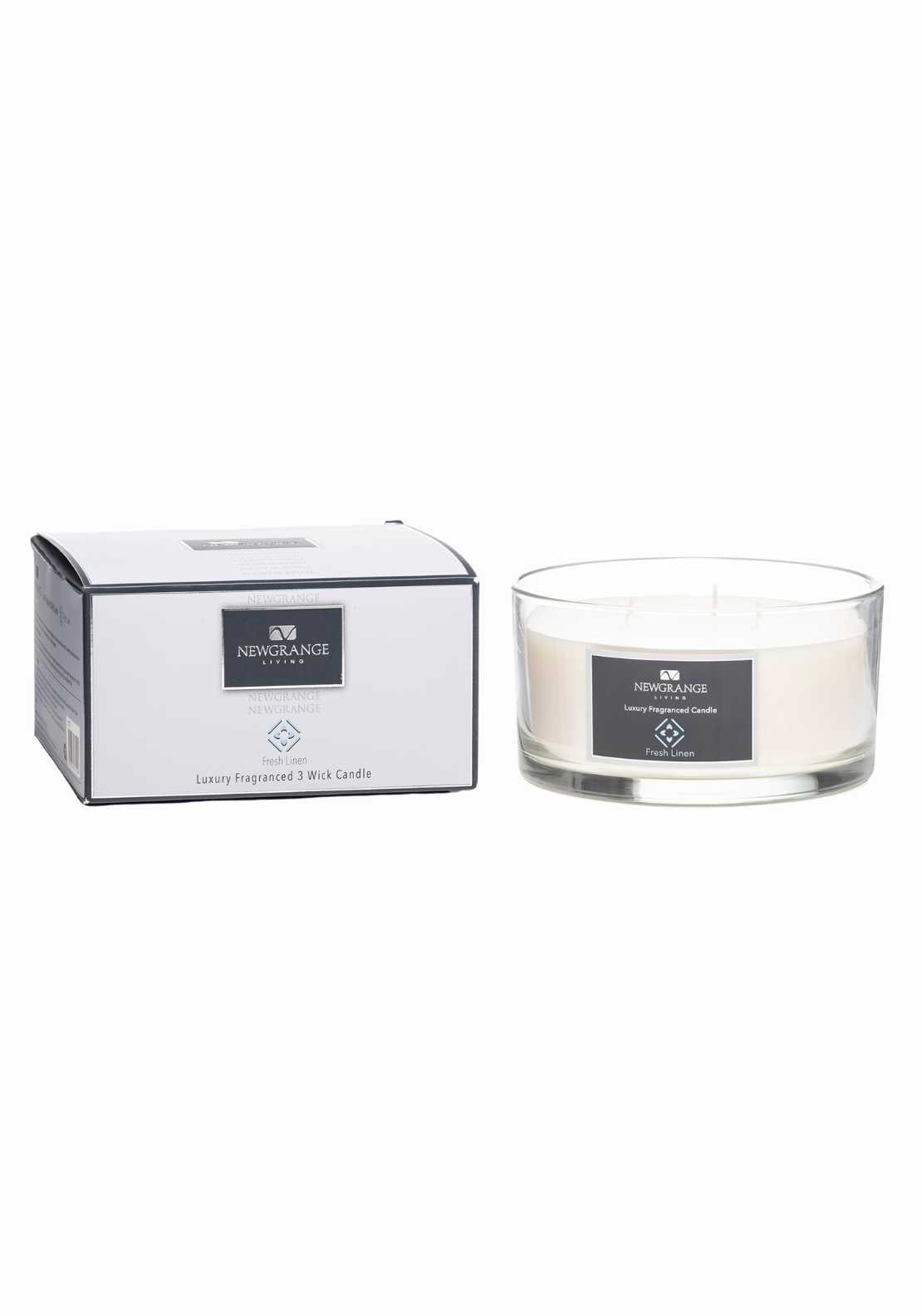 Newgrange Living Fresh Linen Luxury 3 Wick Candle 1 Shaws Department Stores