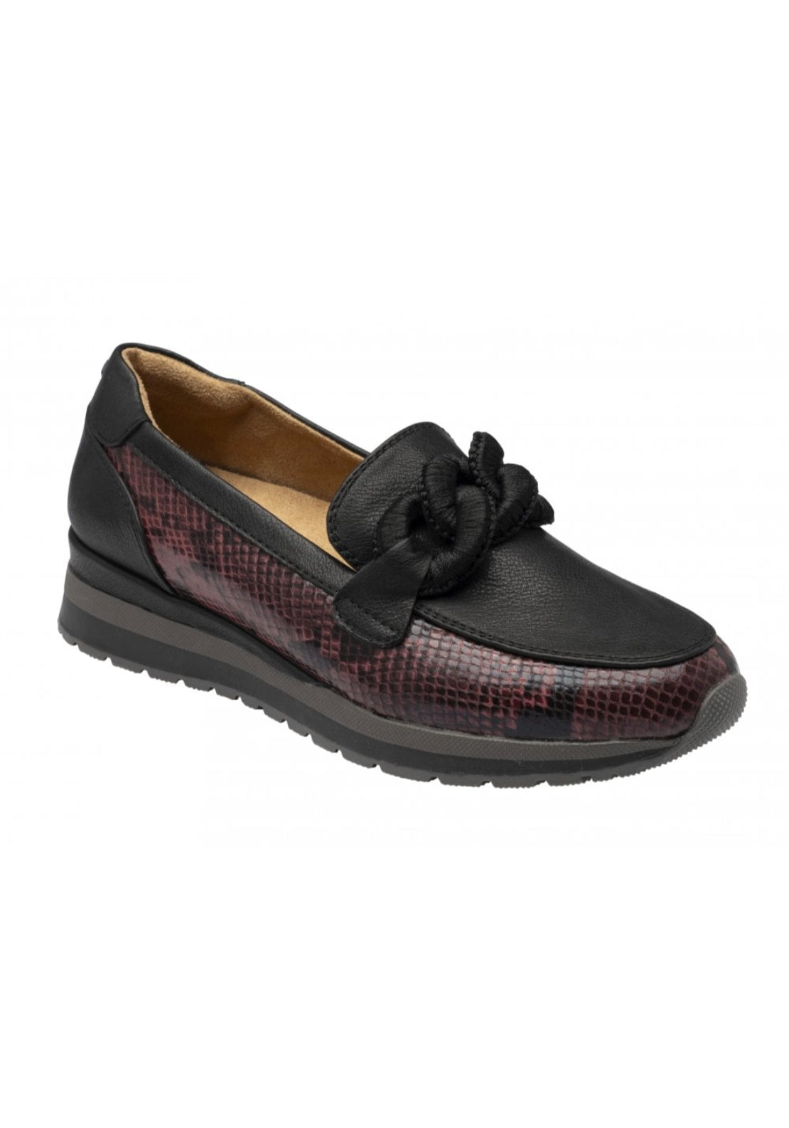 Lotus Maybelle Loafer - Bordo Snake 1 Shaws Department Stores