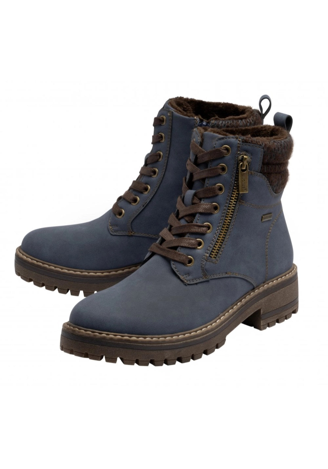 Lotus Stefani Waterproof Lace Up Boot - Blue 2 Shaws Department Stores