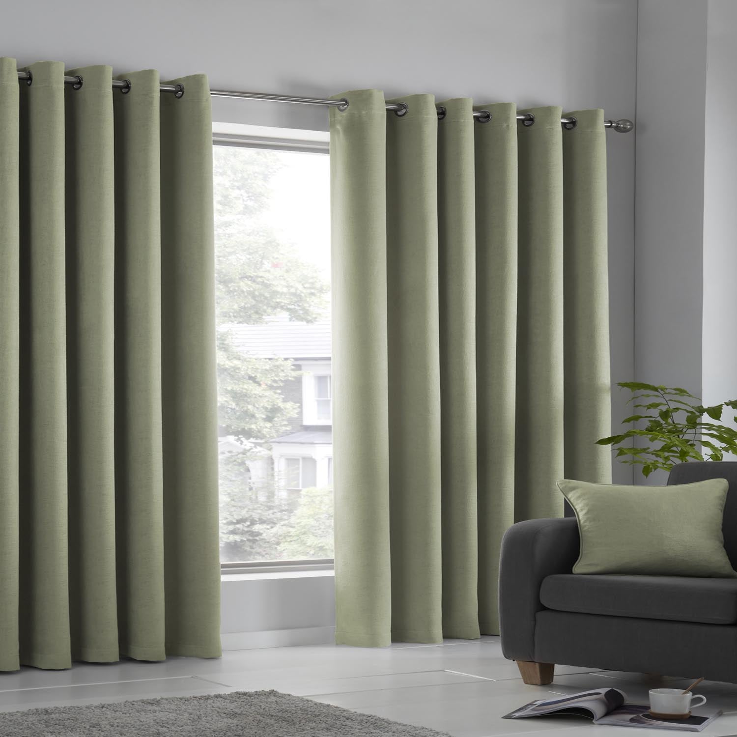 The Home Collection Luna Green Eyelet Curtains 1 Shaws Department Stores