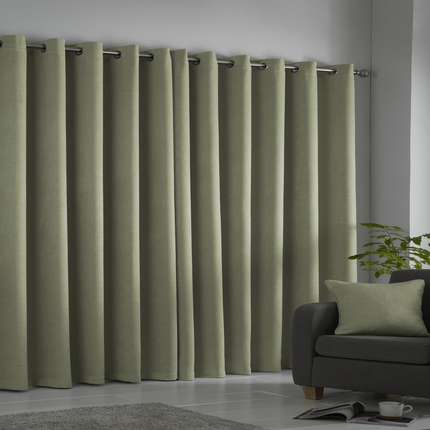 The Home Collection Luna Green Eyelet Curtains 2 Shaws Department Stores