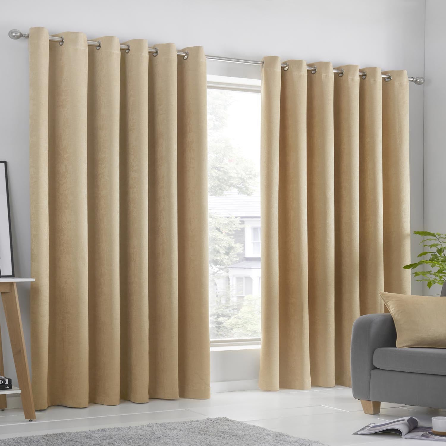 The Home Collection Luna Ochre Dim Out Eyelet Curtains 1 Shaws Department Stores