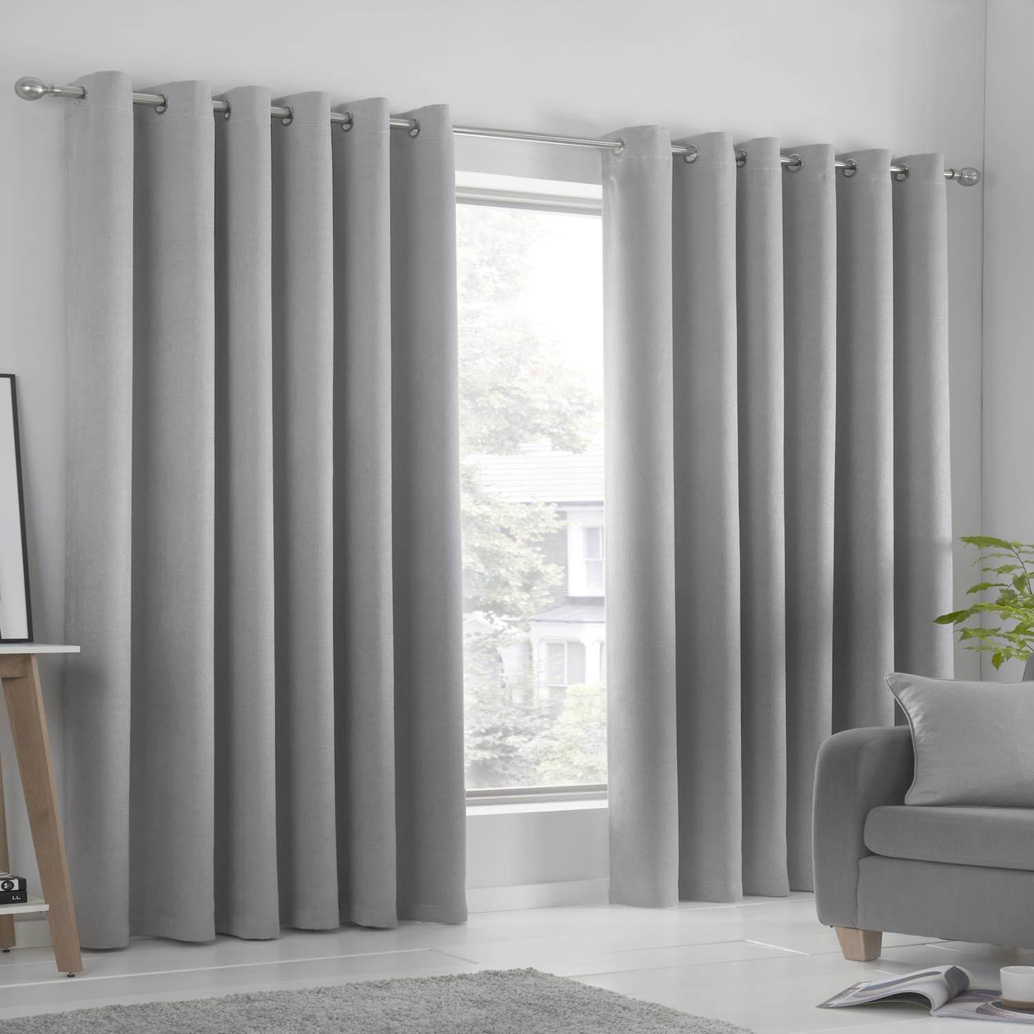 The Home Collection Luna Silver Dim Out Eyelet Curtains 1 Shaws Department Stores
