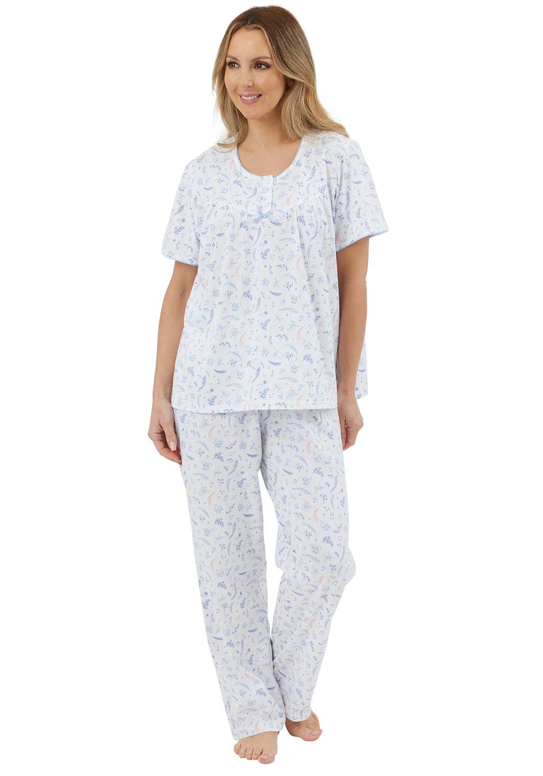 Marlon Harvest Floral Short Sleeve Pyjama - Pink Print 4 Shaws Department Stores