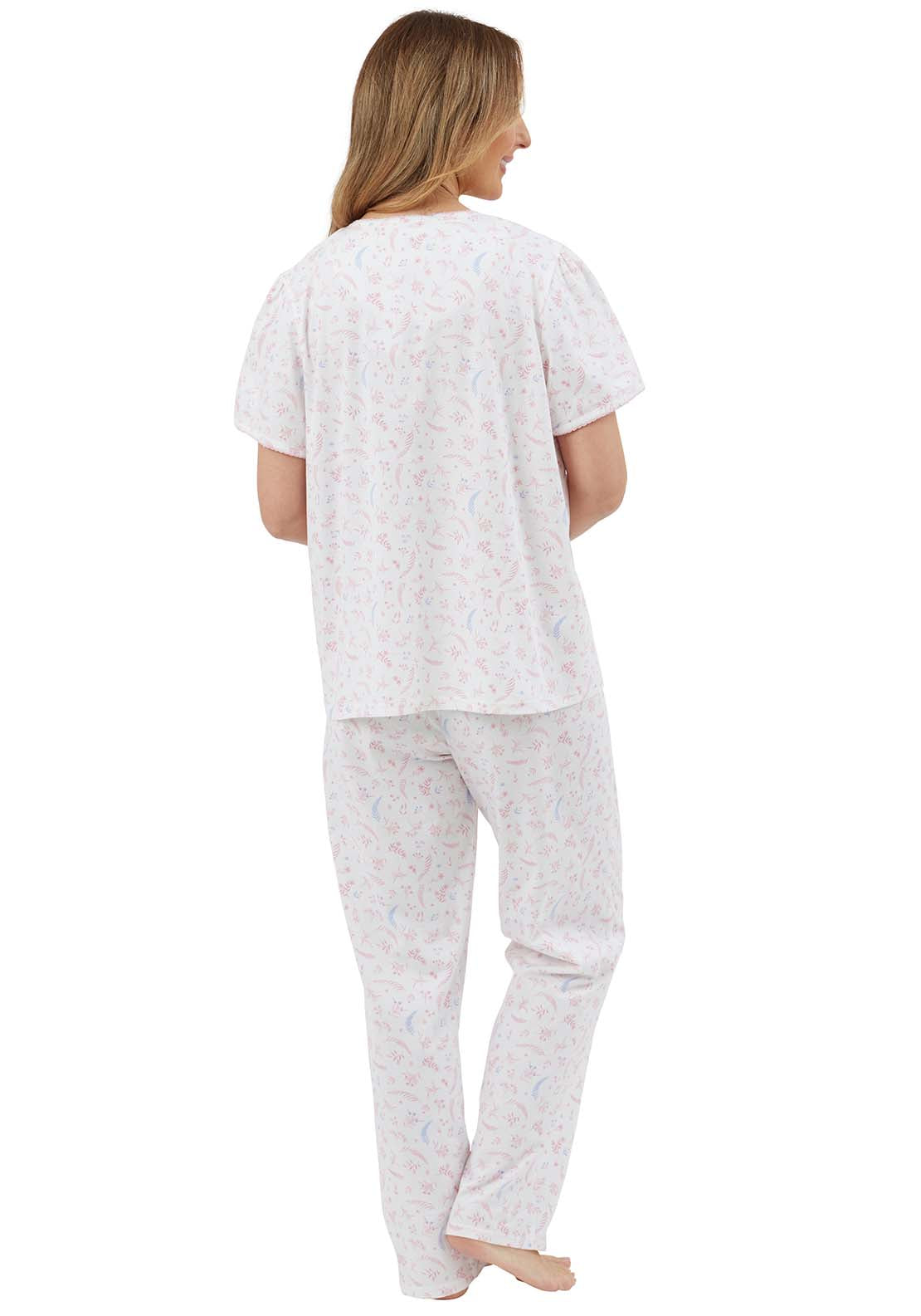 Marlon Harvest Floral Short Sleeve Pyjama - Pink Print 6 Shaws Department Stores