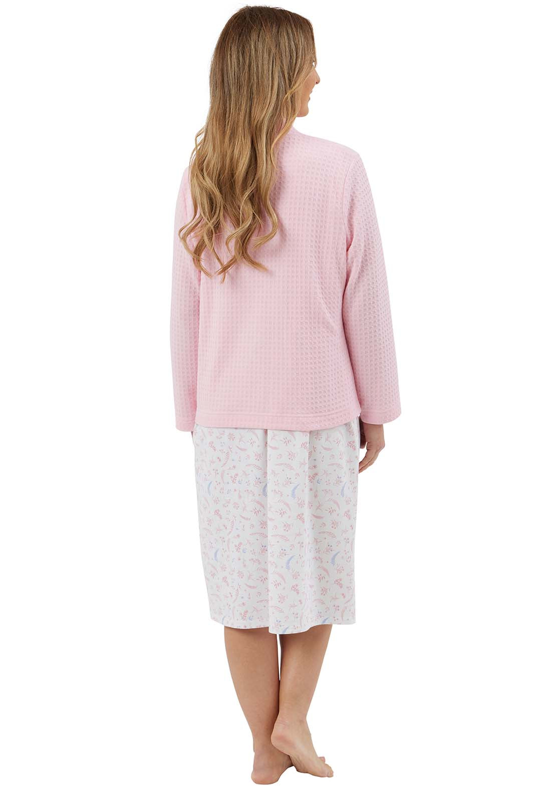 Marlon Waffle Bedjacket With Zipper - Pink 3 Shaws Department Stores