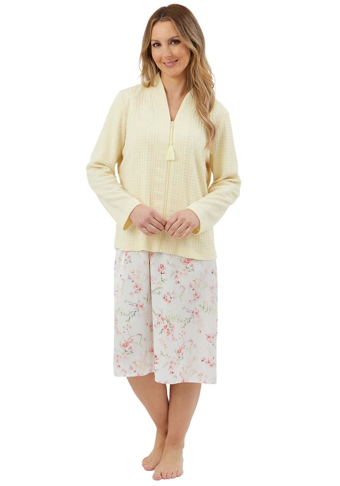 Marlon Waffle Bedjacket With Zipper - Yellow 2 Shaws Department Stores