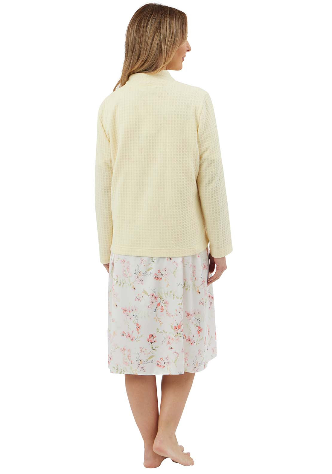 Marlon Waffle Bedjacket With Zipper - Yellow 3 Shaws Department Stores