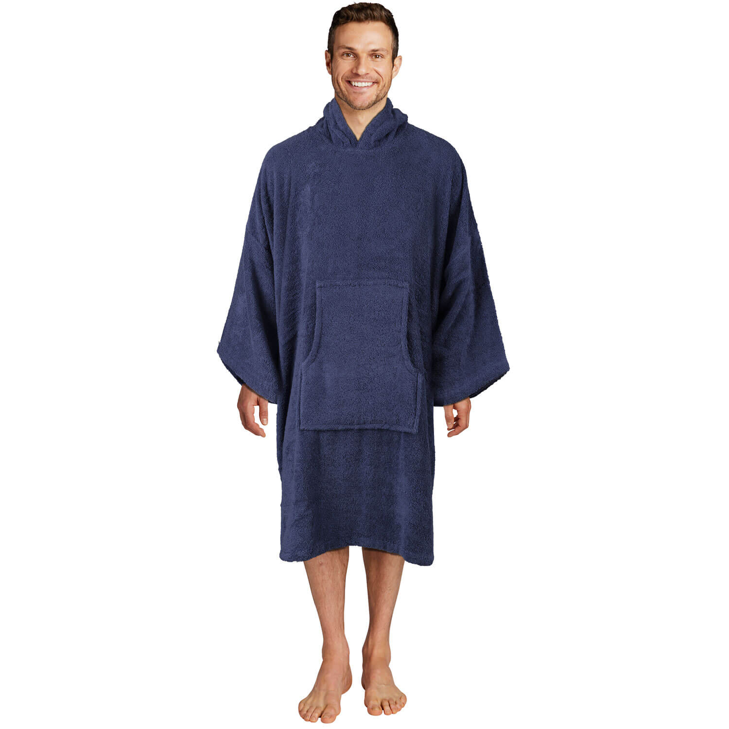 The Home Collection Adult Long Sleeve Poncho - Medium - Navy 1 Shaws Department Stores