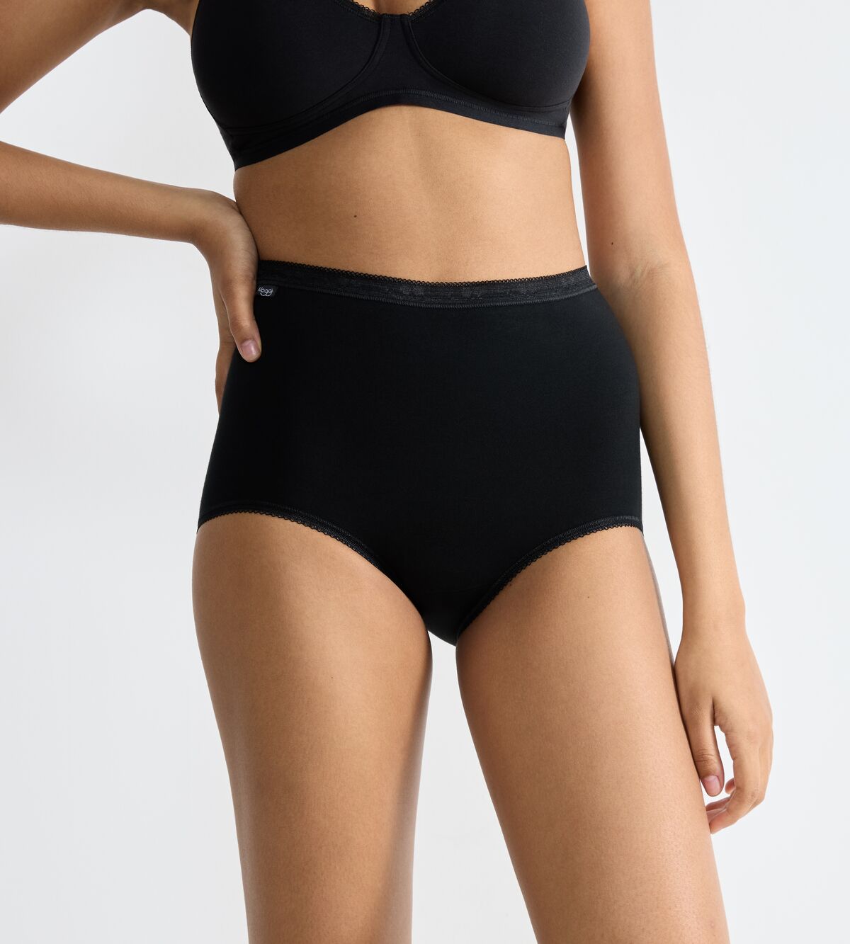 Sloggi Basic+ Maxi 3 Pack - Black 1 Shaws Department Stores