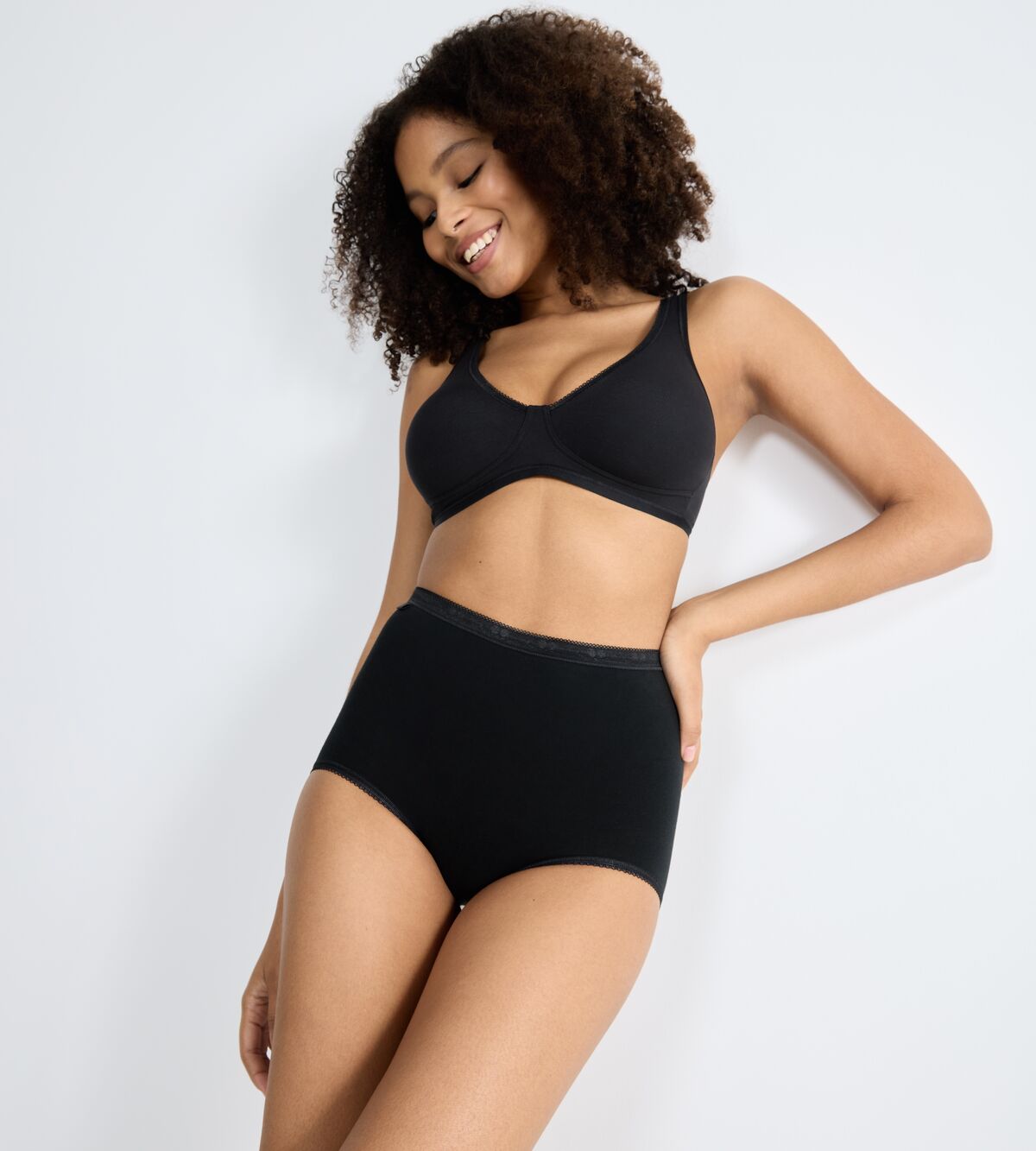 Sloggi Basic+ Maxi 3 Pack - Black 4 Shaws Department Stores