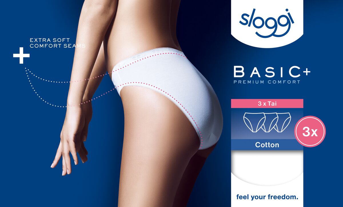 Sloggi Basic+ Tai 3 Pack - White 6 Shaws Department Stores