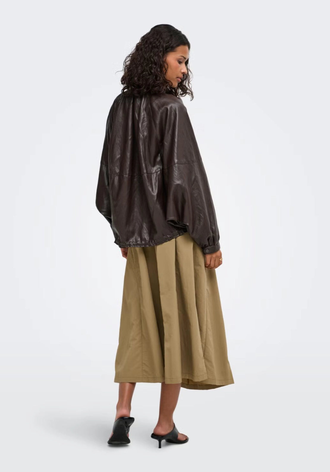 Edith Faux Leather Jacket - Brown