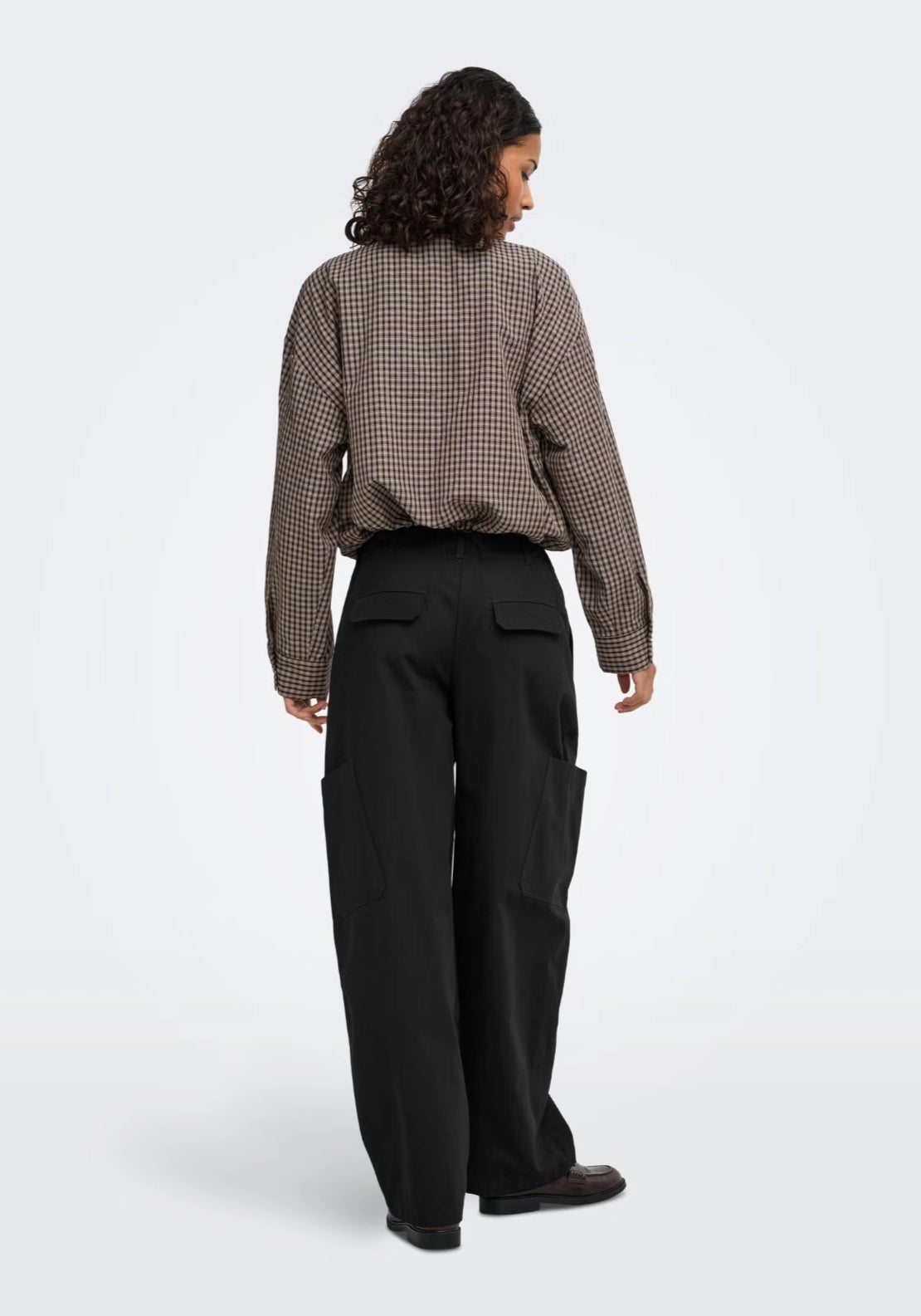 Umi Long Sleeve Check Jacket - Portabella Dark Brown