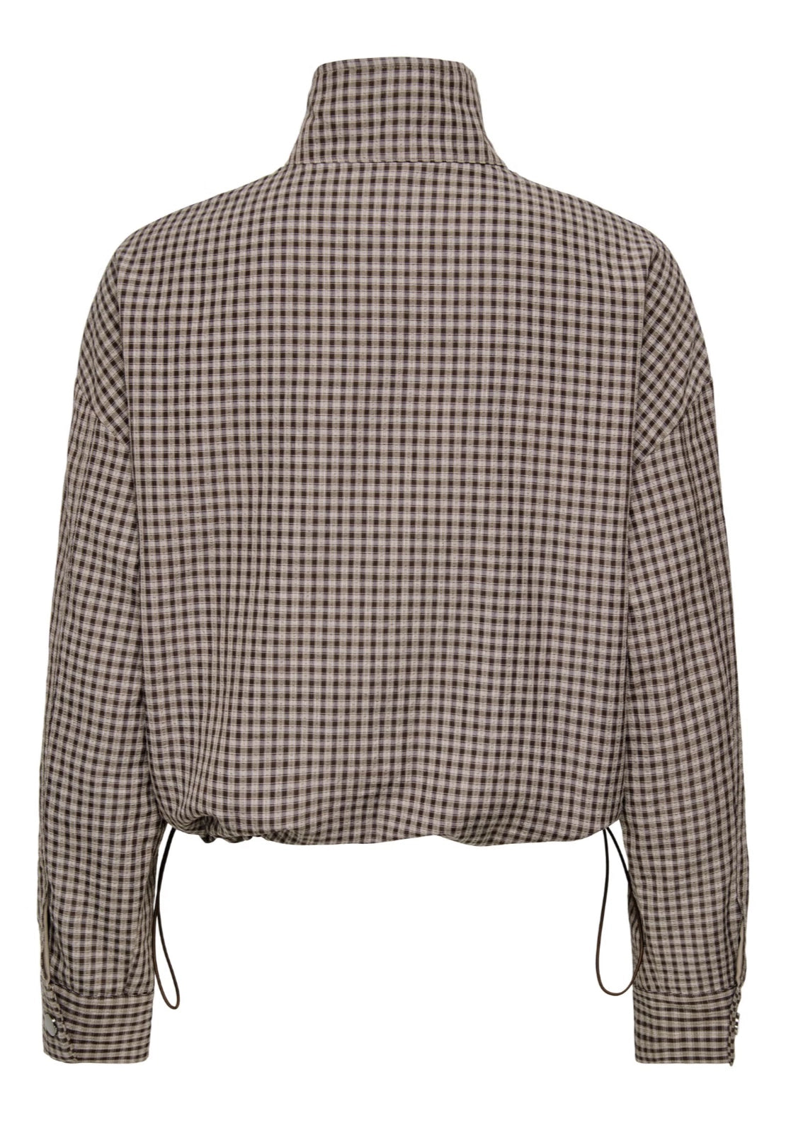 Umi Long Sleeve Check Jacket - Portabella Dark Brown