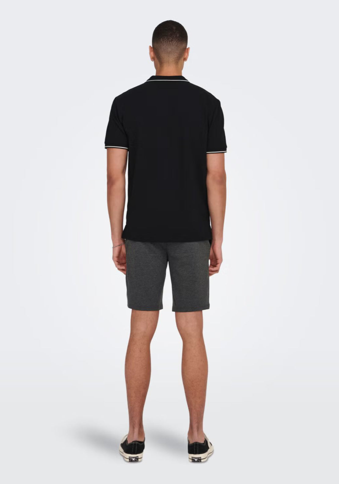 Only &amp; Sons Fletcher Cotton Polo - Black 2 Shaws Department Stores