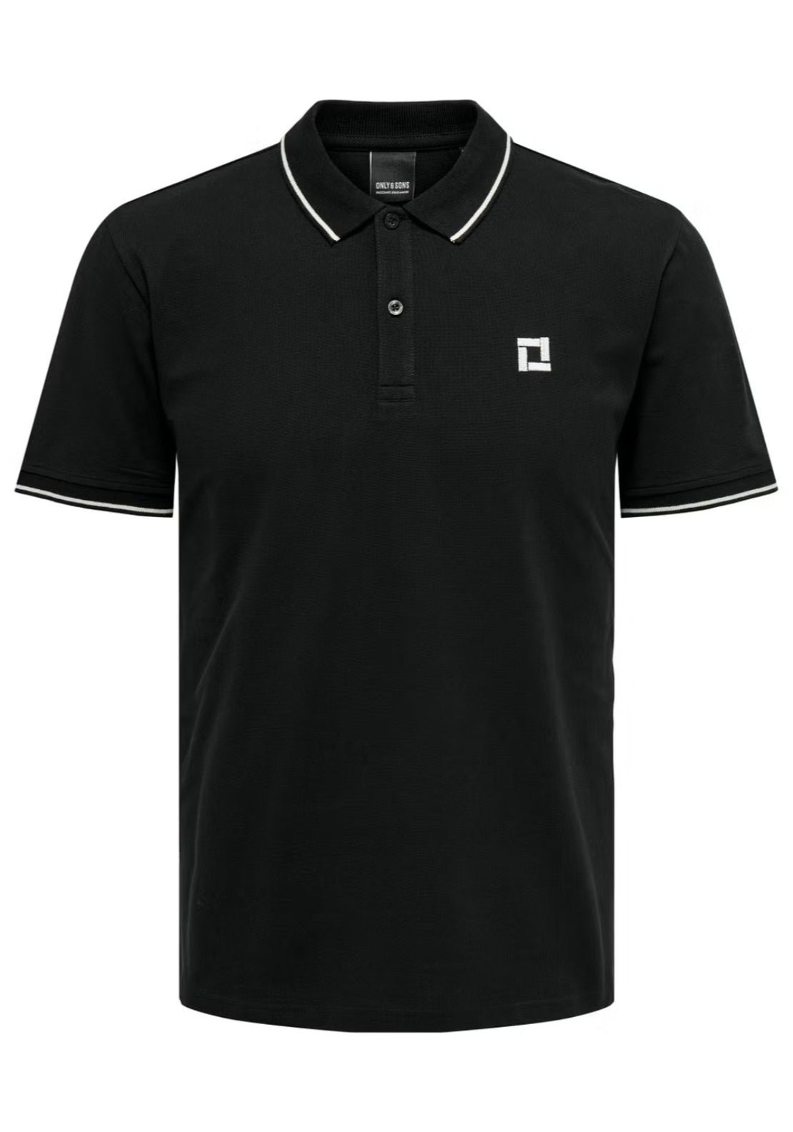 Only &amp; Sons Fletcher Cotton Polo - Black 3 Shaws Department Stores