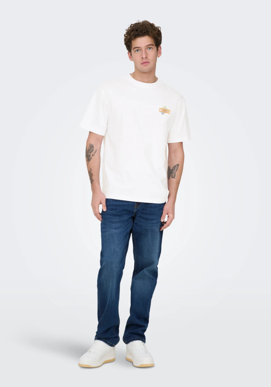 Only &amp; Sons Fred T-Shirt - White 5 Shaws Department Stores