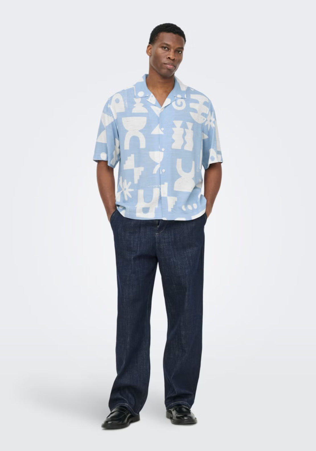 Only &amp; Sons Harvi Resort Shirt - Blue Fog 5 Shaws Department Stores