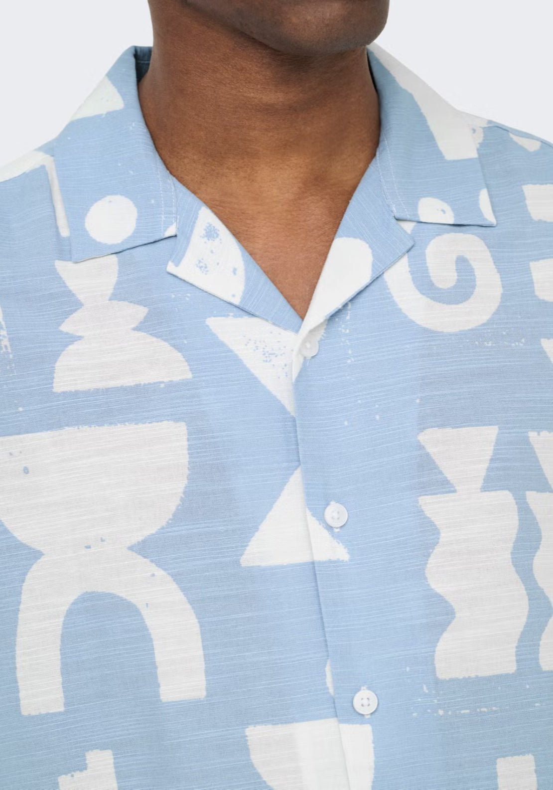 Only &amp; Sons Harvi Resort Shirt - Blue Fog 4 Shaws Department Stores