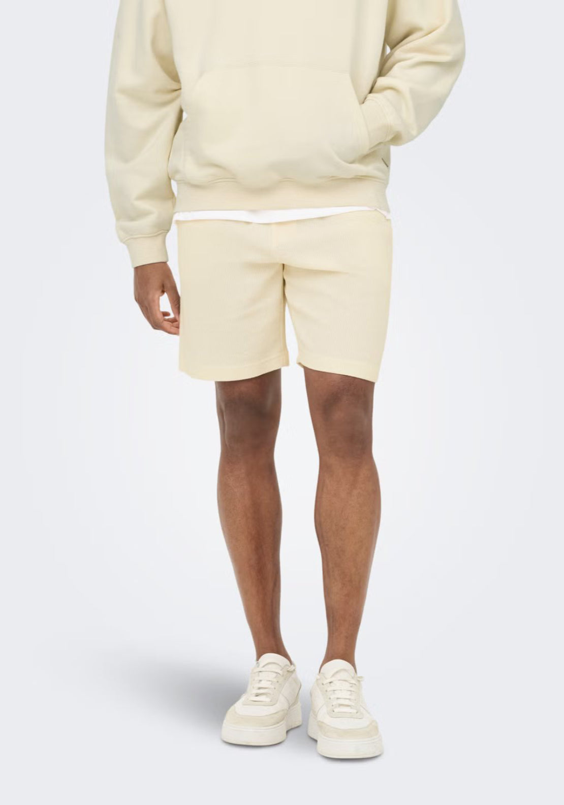 Only &amp; Sons Kosta Regular Fit Shorts - Antique White 1 Shaws Department Stores
