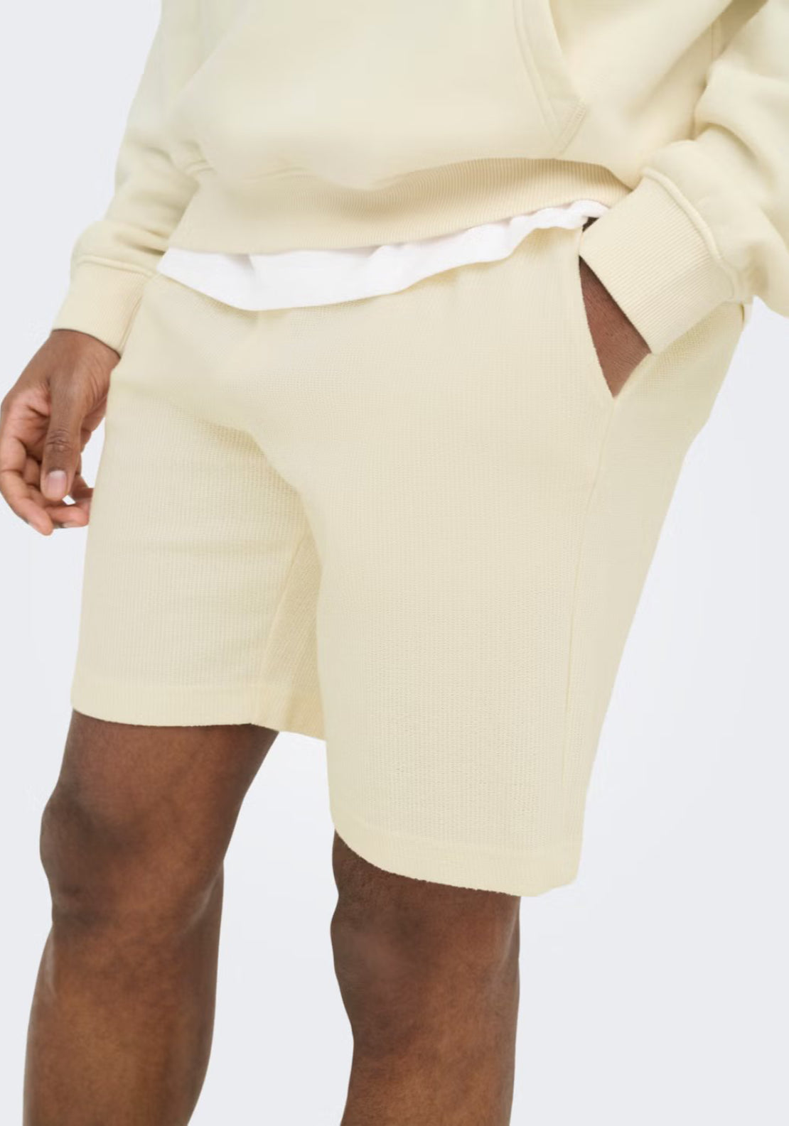 Only &amp; Sons Kosta Regular Fit Shorts - Antique White 3 Shaws Department Stores