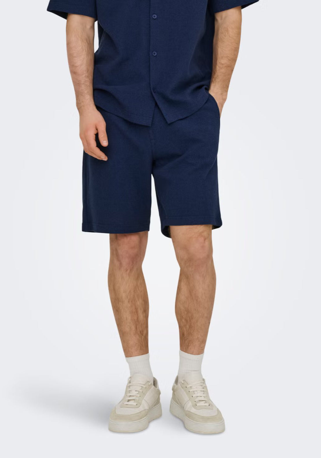 Only &amp; Sons Kosta Regular Fit Shorts - Naval Academy 1 Shaws Department Stores